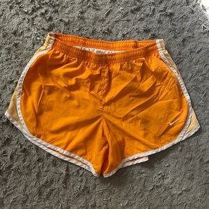 Orange Nike dri fit running shorts size L